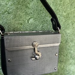 Wendy stevens chrome clutch handbag purse stainless steel dress shoulder bag