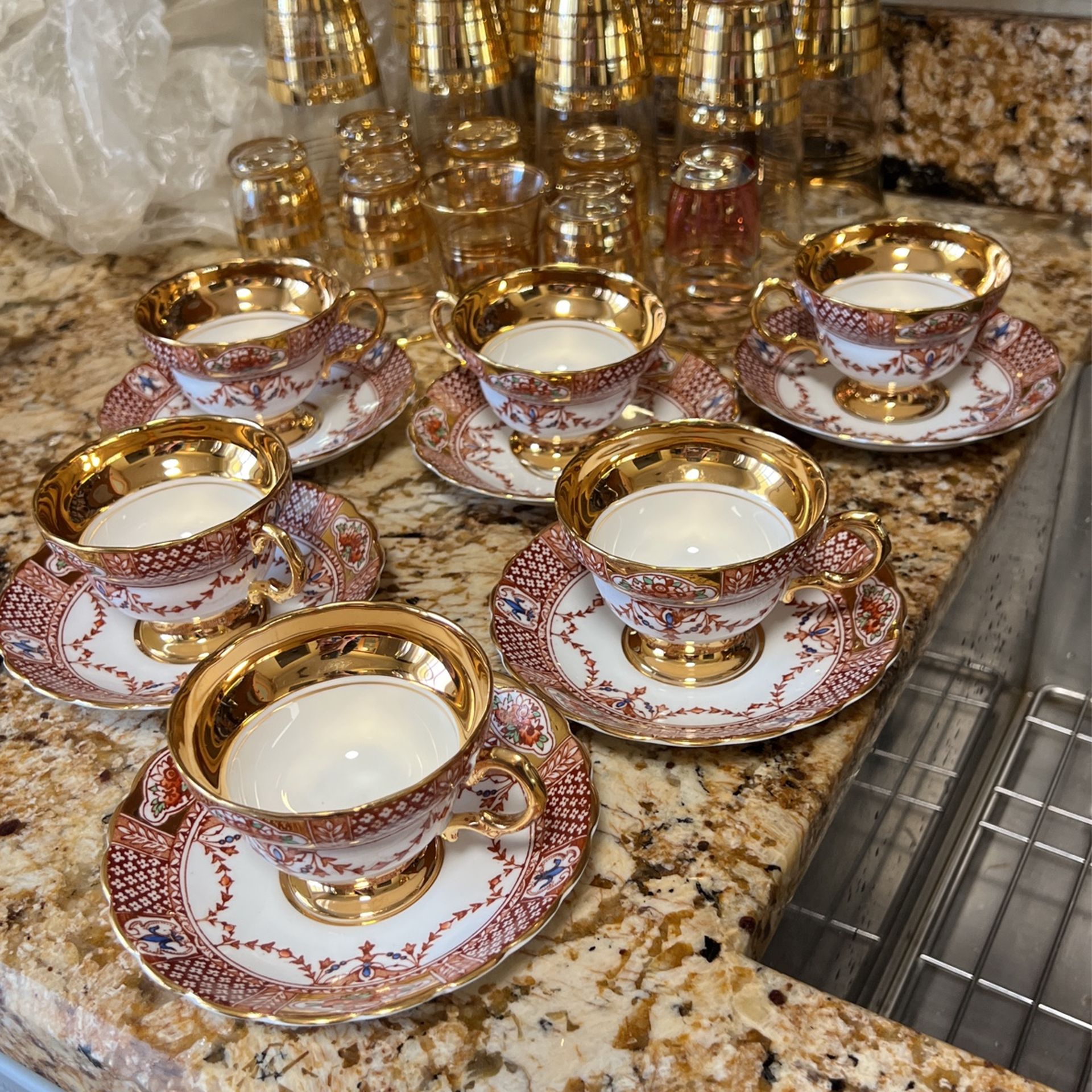 Antique China Teacup, A1 Shape. Six In Total.