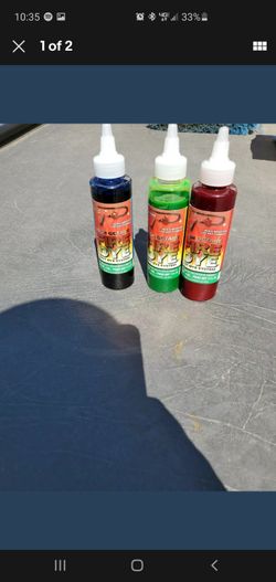 High Octane Fire Dye Chartreuse, Red, and Blue! New 4 ounce bottles. All 3
