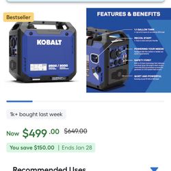 2500 Watt Kobalt Generator 