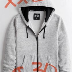 BRAND NEW FOR MEN ..HOLLISTER HOODIE WITH ZIPPER. SIZE XXL ONLY …$30 Dlls …FIRM 