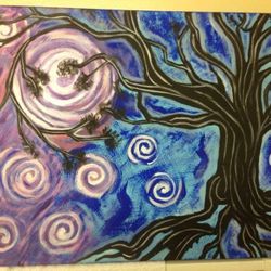 Starry Night Hand Painted Canvas