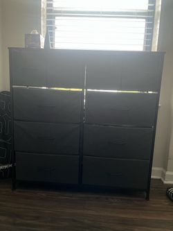 Gray Fabric Dresser with 8 Drawers