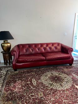 Red leather couch