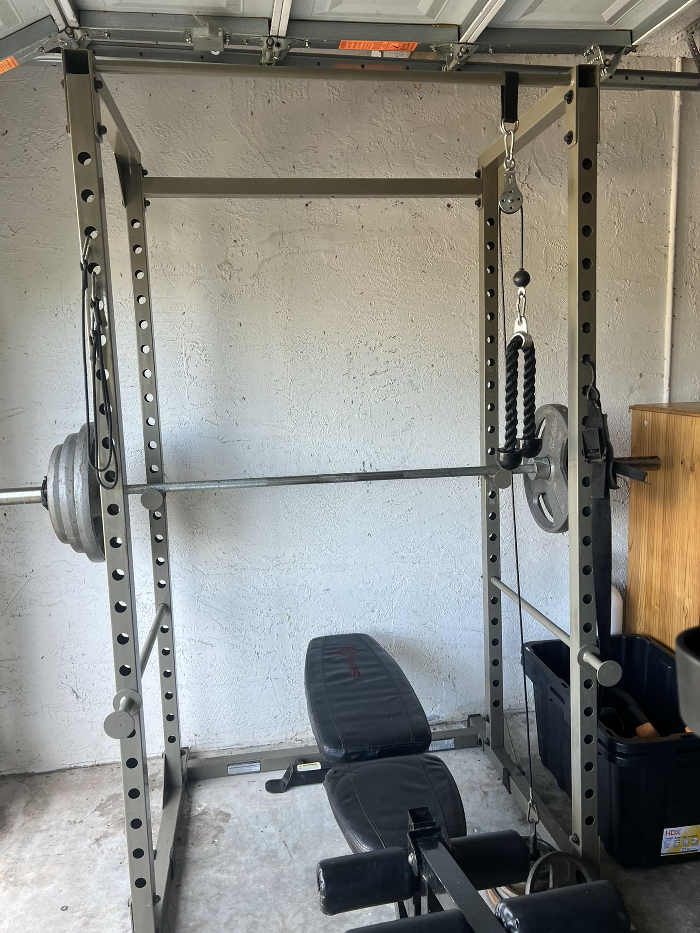 Power Rack With Bench And Weights