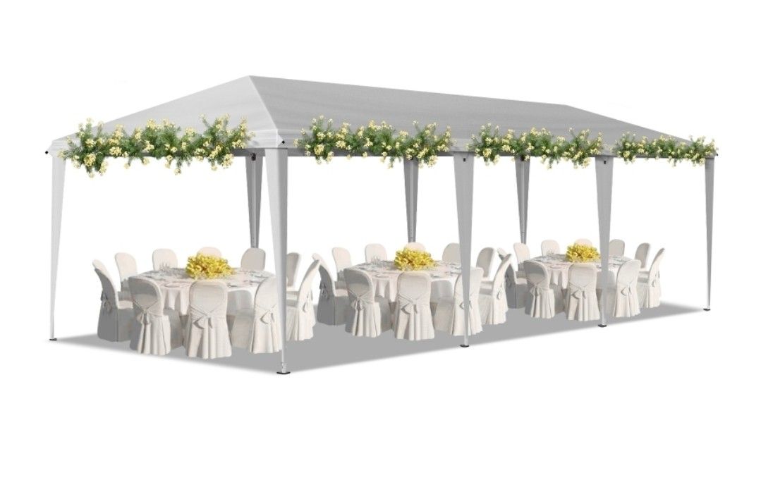  10x30ft Ez Pop Up Outdoor Canopy Tent, Portable Commercial Instant Tent with Carry Bag for Party Wedding Birthday BBQ Events