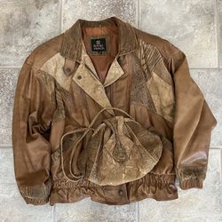 Leather Jacket - Vintage with matching Purse