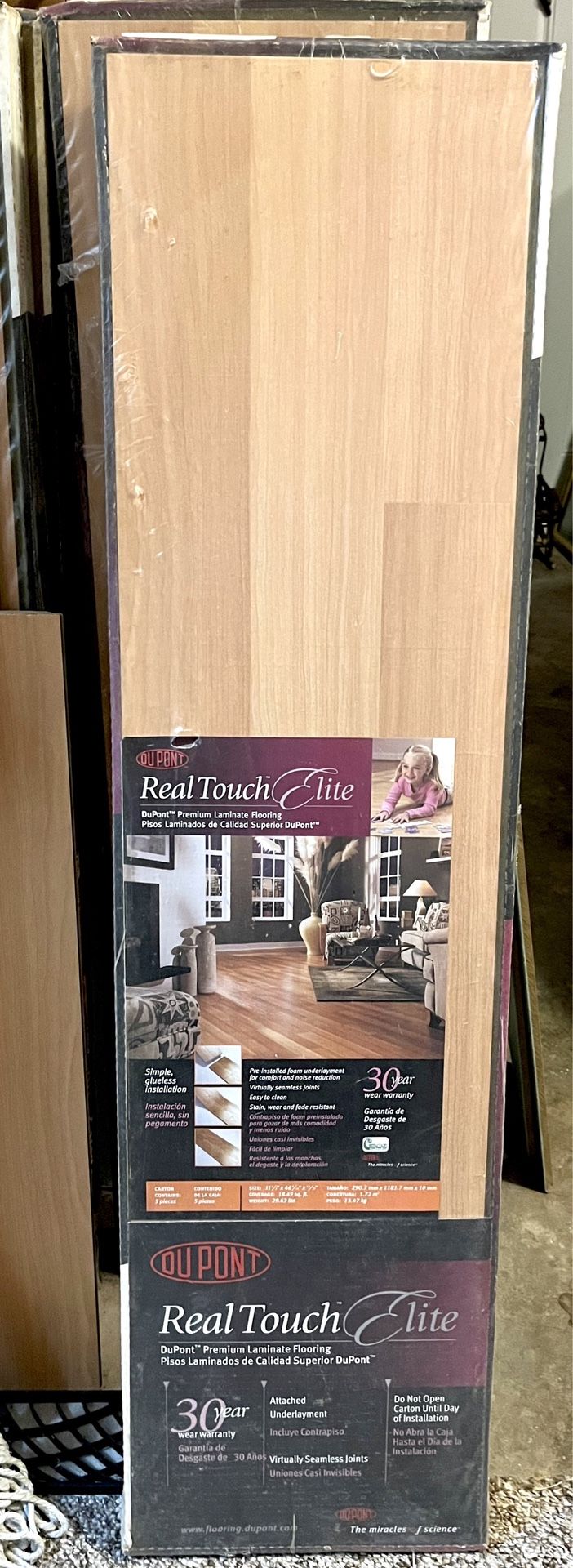 Dupont real touch Elite premium laminate flooring – includes 4 unopened boxes