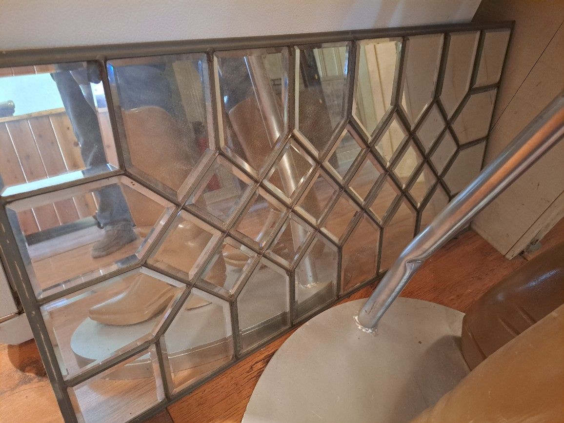 Antique Beveled Edge Leaded Glass Mirror