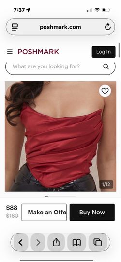 HOUSE OF CB 'Ari' Red Taffeta‎ Draped Corset size S