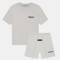 Essentials Fear Of God Light Oatmeal Shirt And Short Set. New With Tags.