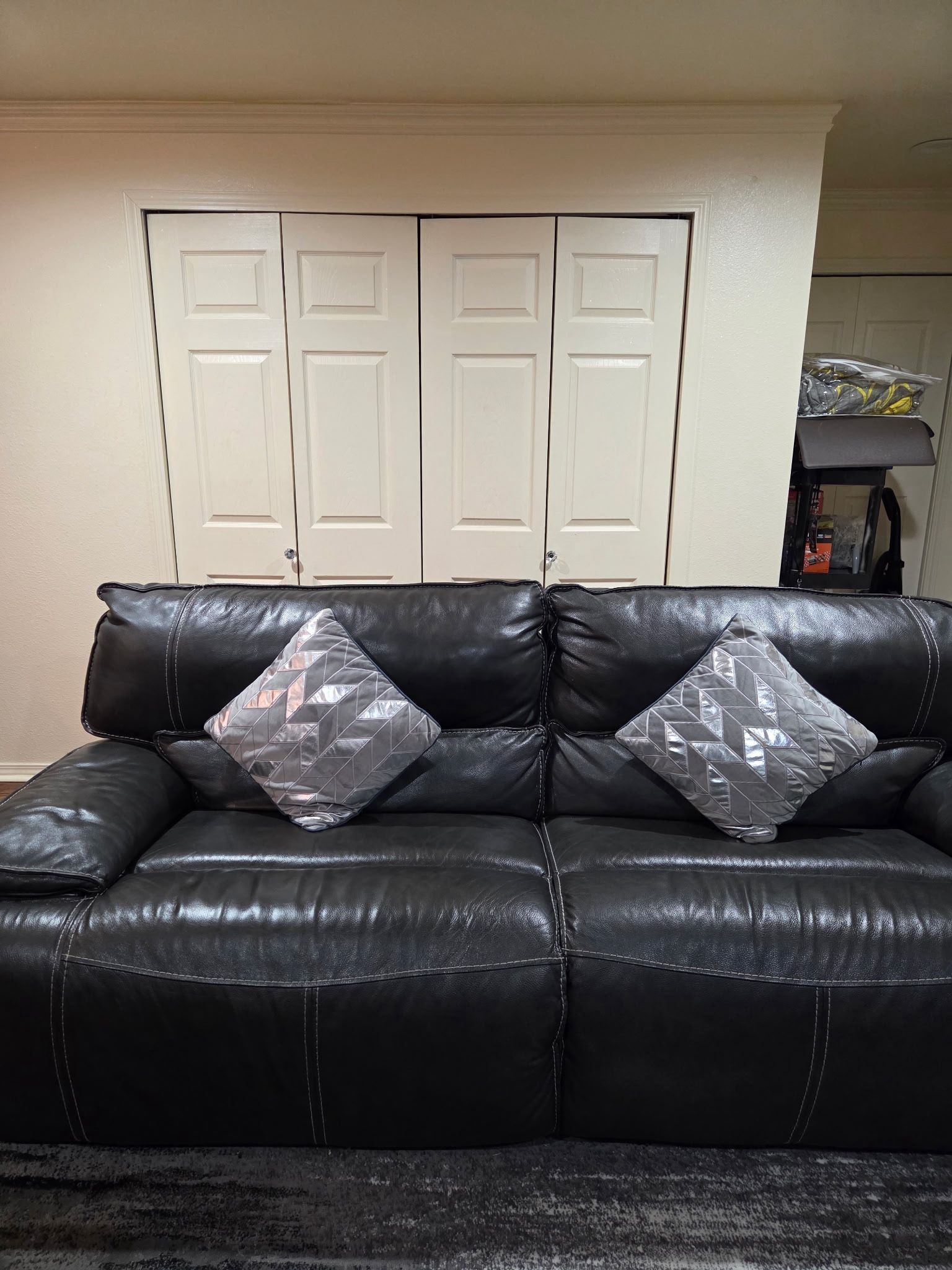 Leather Couches (2) With Electric Recliners 