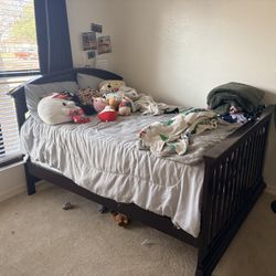 Full Size Frame And Mattress And Box Spring 