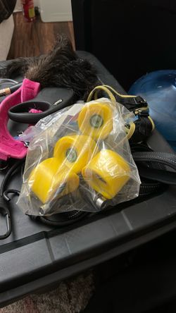 yellow skateboard wheels and bearings new