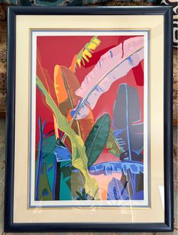 Balazs Szabo Hand-Signed Lithograph 28/250 “Banana Leaves” — Beautifully Framed