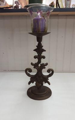 Metal Candlestick Handpainted Votive Container- Located in Shelton
