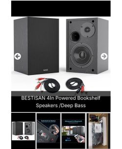 Bestisan 4-Inch Powered Bookshelf Speakers