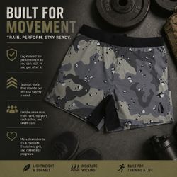TacHuntFish Cement Choco Camo Performance Training Shorts XL