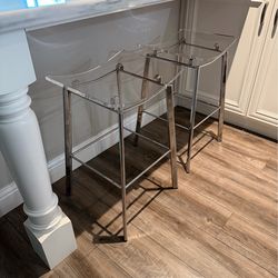 Modern Acrylic & Chrome Bar Stools (Set of 2)