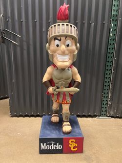 USC Trojans mascot Modelo beer, neon sign Bobblehead, USC jersey USC helmet