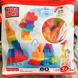 Mega Bloks First Builders Toddler Blocks Toys Set, Big Building Bag with 80 Pieces and Storage, Ages 1+ Years … NEW