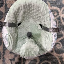 Nuby My Floor Seat Baby Chair w/ Soft Foam Cushion, Safety Harness, Green Cover