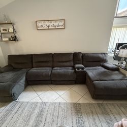 Five piece customized sectional with 2 chaise’s Electrical Reclining 