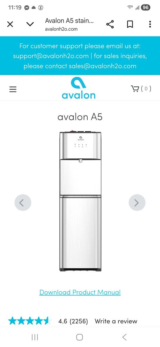 NEW for Home or office in box. Avalon Self Cleaning Bottleless Water Cooler Water Dispenser