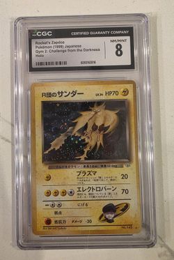 CGC 8 Rocket's Zapdos 1998 Gym Challenge Japanese 145 Holo Pokemon Card psa bgs 