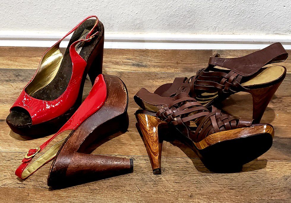 Red Steve Madden size 9 & Jessica Simpson Leather size 9½ $5 each or $8 for Both