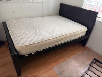 Full size bed frame and mattress