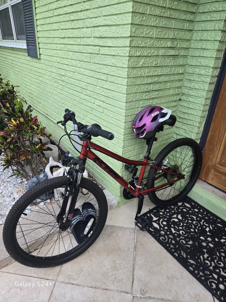 24 KHS Bike TRex In Chrome Red W/Helmet