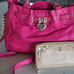 Hot Pink Juicy Couture Purse AND Wallet