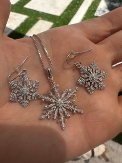 Sterling silver necklace and earring set
