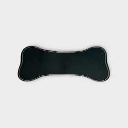 Black Bone-Shaped Pet Feeding Mat – Non-Slip Backing | 15.5” x 6”