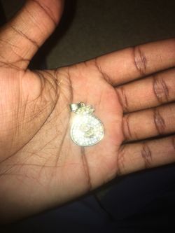 Gold money bag pendant