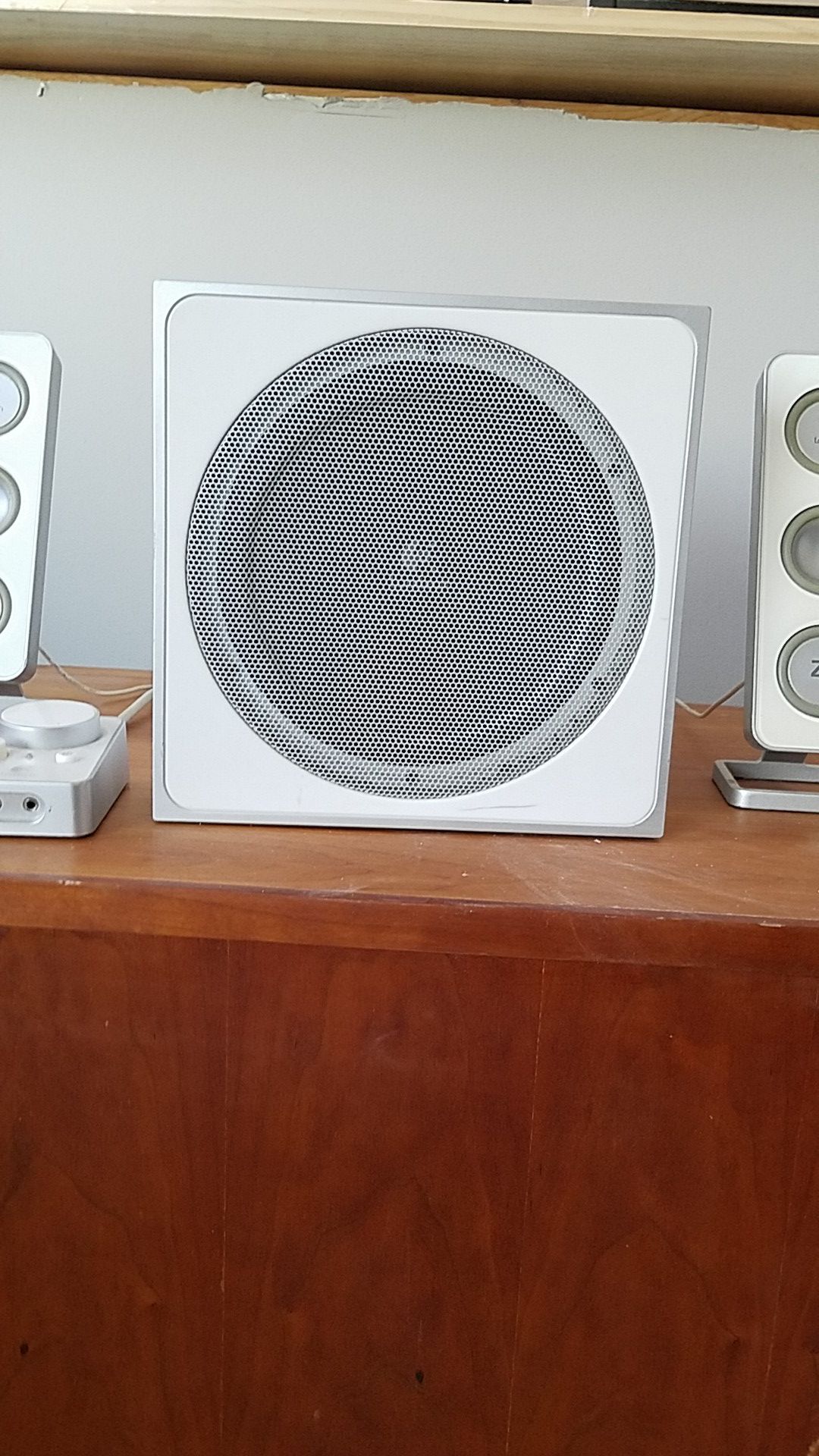 Logitech Speakers with Bass dial.