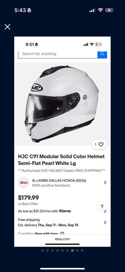 HJC C91 Modular Helmet+HJC SMART B10 Sena Bluetooth System 