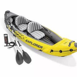 Intex Explorer K2 2-Person Inflatable Kayak Set with Oars and Air Pump, Yellow