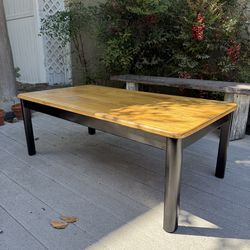 Dark Walnut Stained Top with Satin Black Legs - 45” x 24” x 16.25”