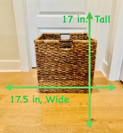 3- Woven Seagrass Storage Basket with Handles