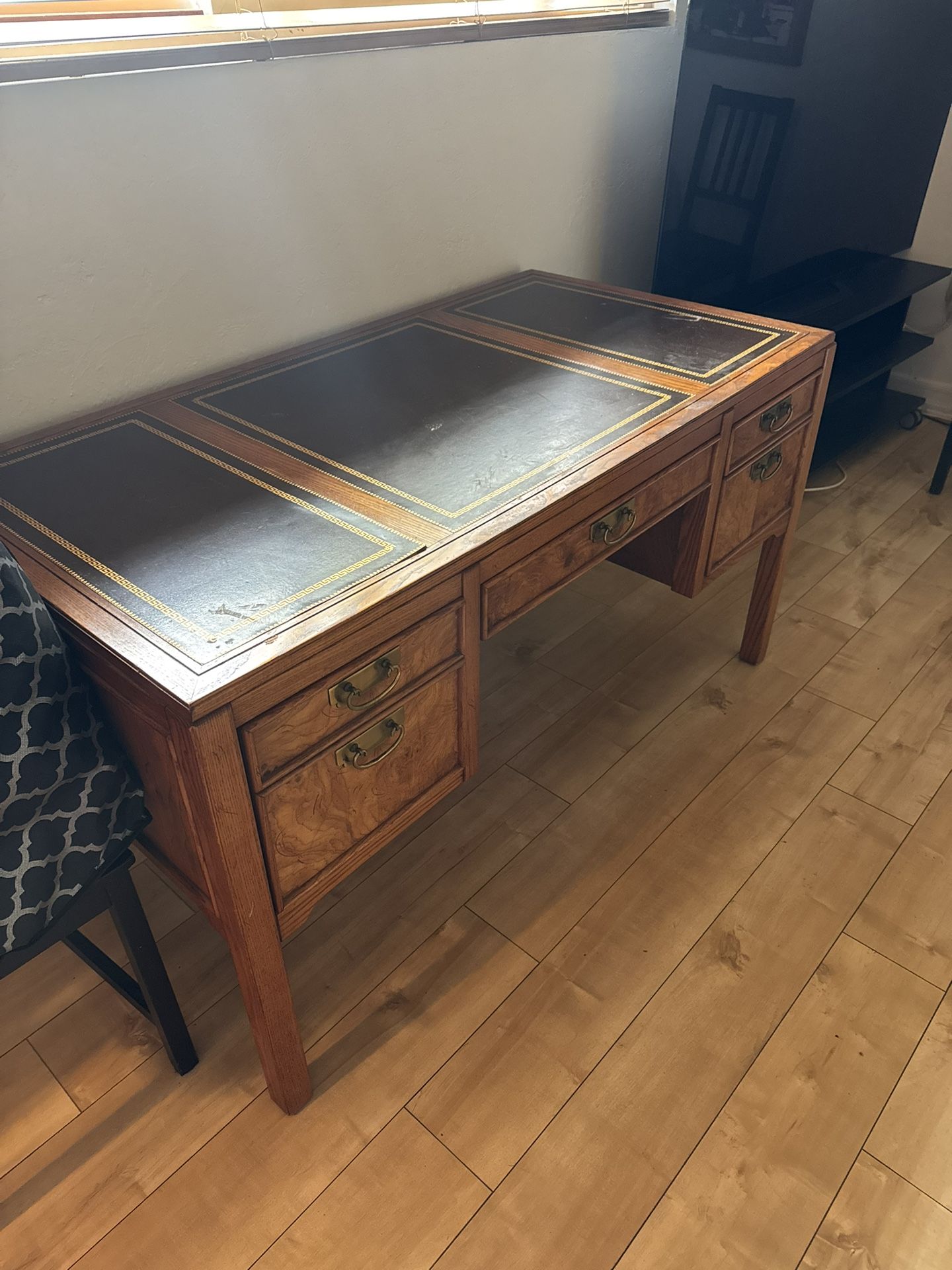 SLIGH Desk With Leather Top.