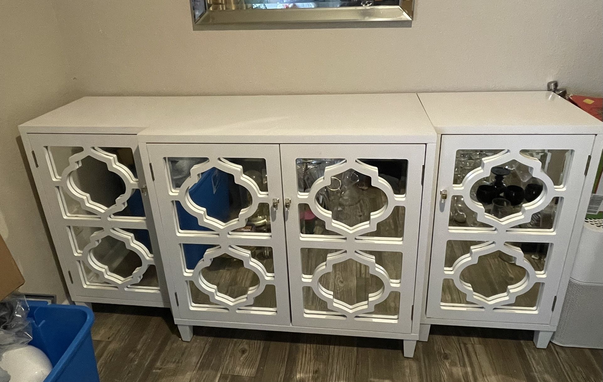 3-Pc Mirrored Entertainment Center/Buffet