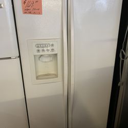White Double Door Refrigerator No Ice Dispense As Is 