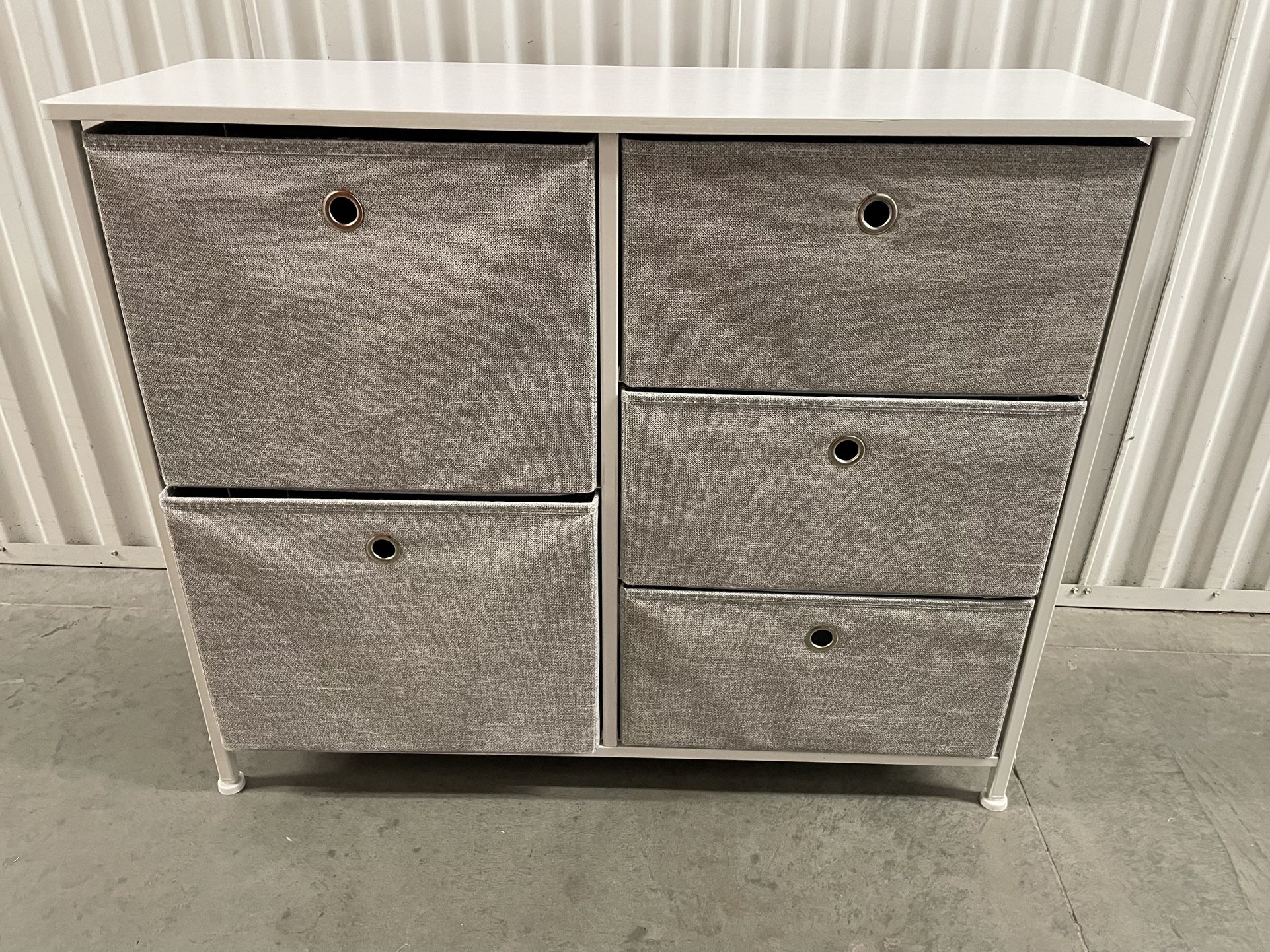 wood frame + fabric dresser (Like new )