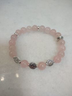 Handmade Rose quartz bracelet
