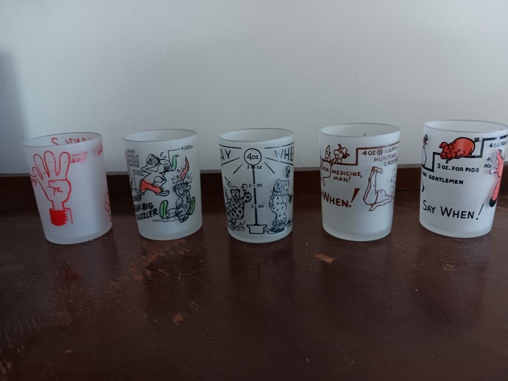 Vintage - "Say When" Shot Glasses