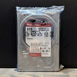 Western Digital WD Red Plus WD80EFZZ 8TB 3.5” SATA HDD CMR NASware 5640 RPM 6Gbps 128MB cache for NAS desktop computer 
