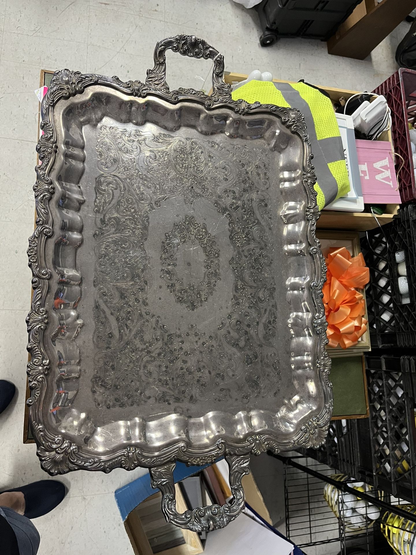 Beautiful Large Serving Tray / Silver Plated $ 75