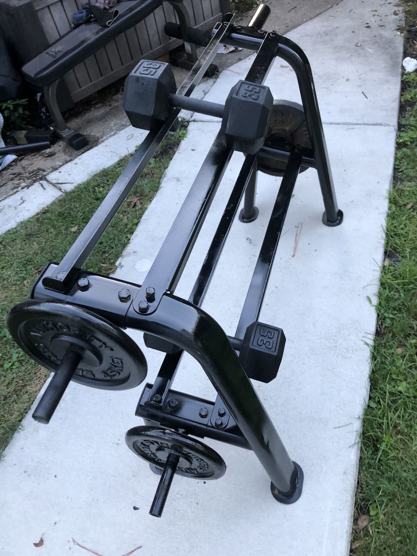 Dumbbell Rack Storage For Oly & Stand Plates